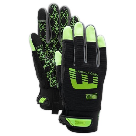 Magid Mechanics Gloves, L, Black MECH444L